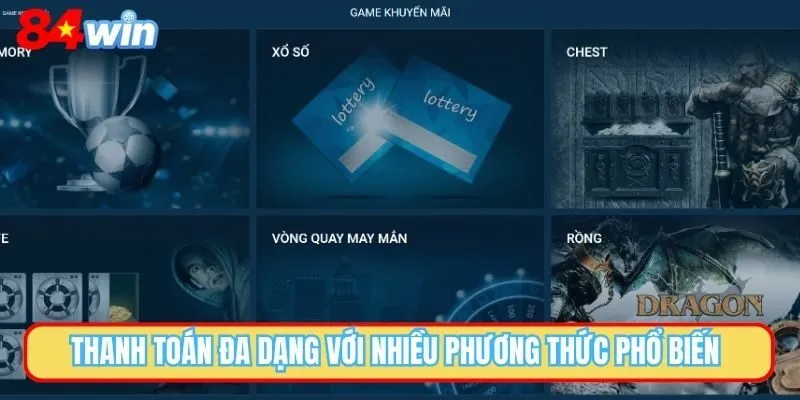 Thanh toán đa dạng tại 84WIN với nhiều phương thức